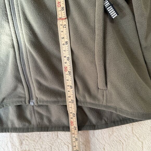 North Face TKA 100 Full Zip Fleece Jacket Sz Small/P Khaki Green Pockets - Picture 6 of 16